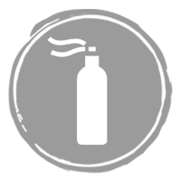 gas cylinder icon with vapor